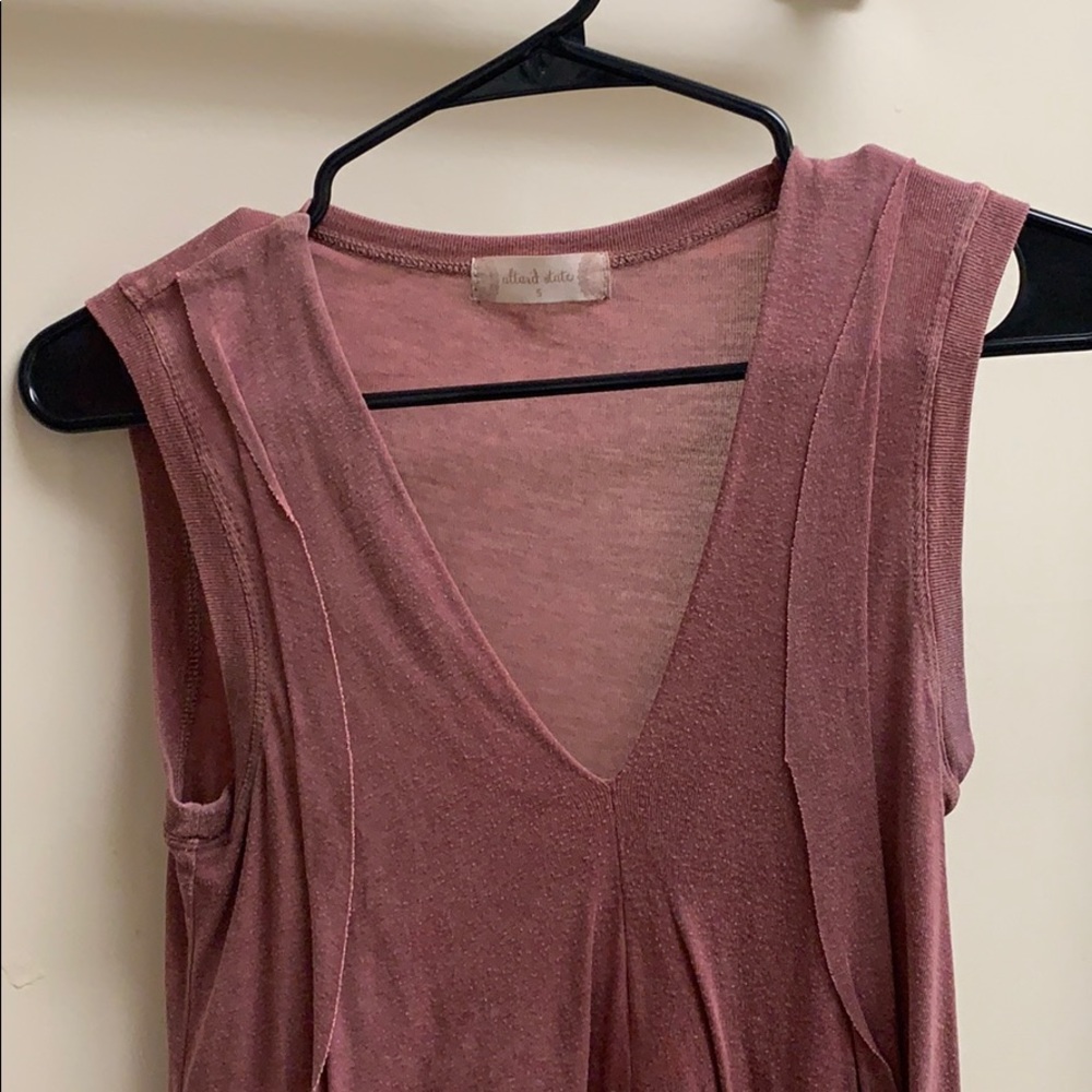 mauve flowy asymmetrical tank top